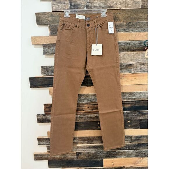 DL1961 NWT AVERY DL ULTIMATE PANT Mens Tigers Eye Brown Modern Straight sz 30x34 - Picture 1 of 9